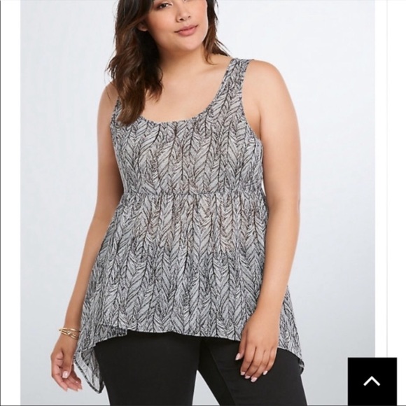 torrid Tops - Torrid Top with Feather Pattern Black plus size 1